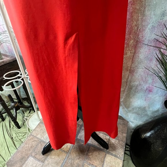 VTG📌90's Viscose Blend Fire Red Plus Size Pencil Maxi Skirt - Picture 3 of 14